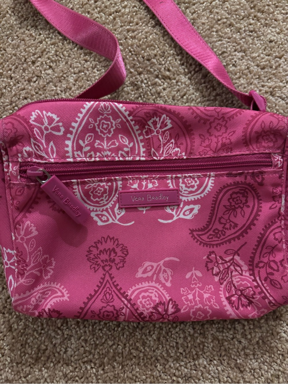 Vera Bradley Hot Pink Paisley Crossbody Bag